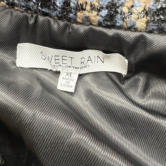 Sweet Rain Jacket Womens XL Plaid Sherpa Collar Button Front Contemporary Coat - Picture 3 of 6